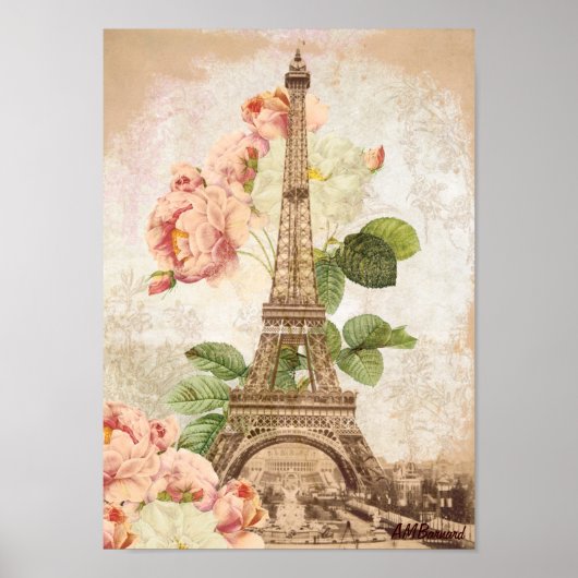 Pink Rose Romantic Poster of Print (Voorkant)