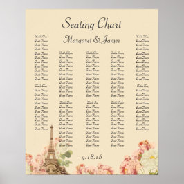 Pink Rose  Romantic Seating Chart Poster