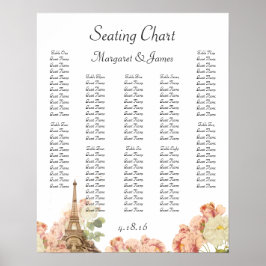 Pink Rose  Romantic Seating Chart Poster