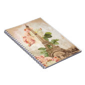 Pink Rose  Romantic Spiral notebook, Parijs roze Notitieboek (Rechterzijde)