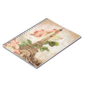 Pink Rose  Romantic Spiral notebook, Parijs roze Notitieboek (Linkerzijde)