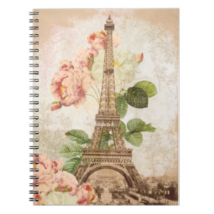 Pink Rose  Romantic Spiral notebook, Parijs roze Notitieboek