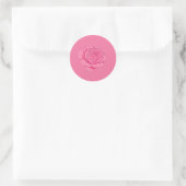 Pink rose ronde sticker (Tas)