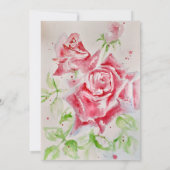 Pink Rose Rozen Flower Wedding Invitation Kaart (Achterkant)