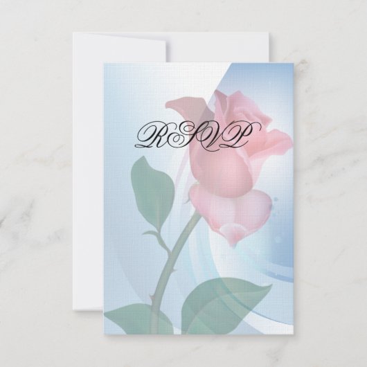 Pink Rose RSVP Uitnodiging (Voorkant)