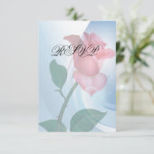 Pink Rose RSVP Uitnodiging (Staand voorkant)