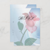 Pink Rose RSVP Uitnodiging (Voorkant / Achterkant)