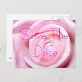 Pink Rose, Save the Date Briefkaart (Voorkant / Achterkant)
