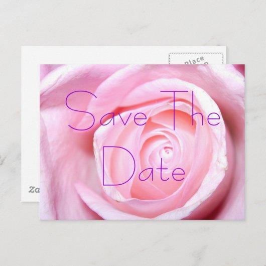 Pink Rose, Save the Date Briefkaart (Voorkant / Achterkant)
