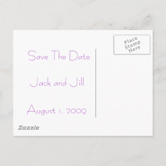 Pink Rose, Save the Date Briefkaart (Achterkant)
