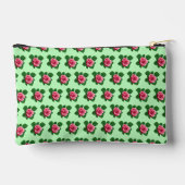 Pink Rose Seamless Pattern on Light Green Pouch Etui (Achterkant)