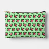 Pink Rose Seamless Pattern on Light Green Pouch Etui (Voorkant)