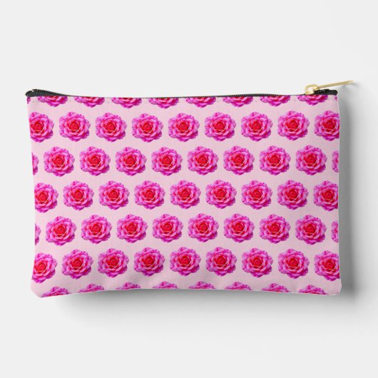 Pink Rose Seamless Pattern Pouch Etui (Achterkant)