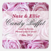PInk Rose Snoep Buffet Sticker (Voorkant)