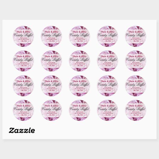 PInk Rose Snoep Buffet Sticker (Vel)