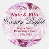 PInk Rose Snoep Buffet Sticker (Voorkant)