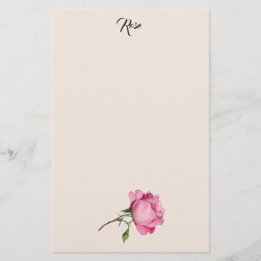 Pink Rose Stationery Briefpapier (Voorkant)