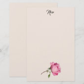 Pink Rose Stationery Briefpapier (Voorkant / Achterkant)