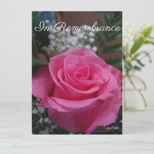 Pink rose sympathie kaart (Staand voorkant)