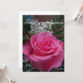 Pink rose sympathie kaart (Voorkant / Achterkant in situ)