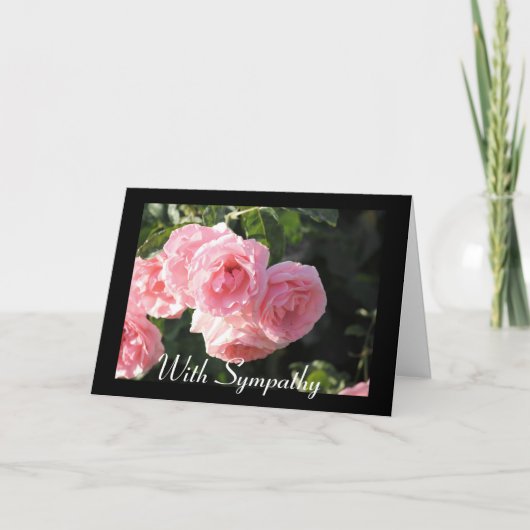 Pink Rose Sympathy Card Kaart (Voorkant)