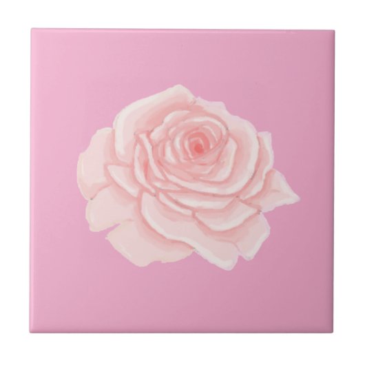 Pink rose tegeltje (Voorkant)