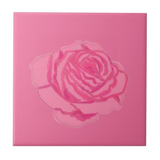 Pink rose tegeltje (Voorkant)