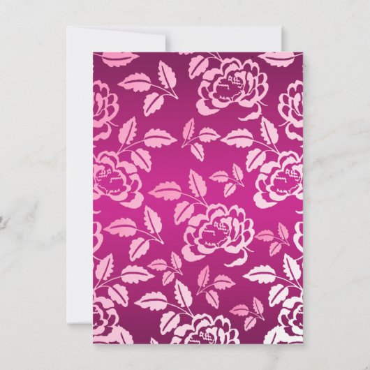 Pink Rose & Tiara Uitnodiging (Achterkant)