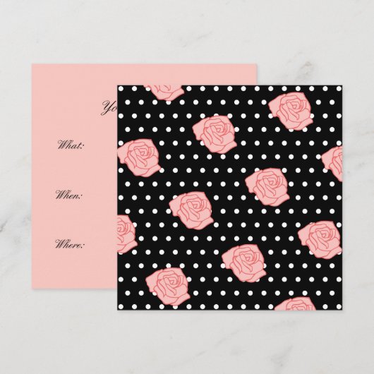 Pink Rose Uitnodigingen (Voorkant / Achterkant)