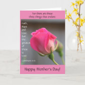 Pink Rose w Verse on Love, Moederdag Kaart (Gele Bloem)