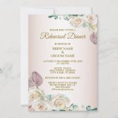 Pink Rose Watercolor Wedding Rehearsal Dinner Kaart (Voorkant)