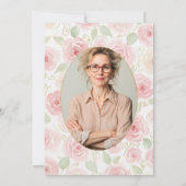 Pink Rose Waterverf: een persoonlijke verjaardag Kaart (Achterkant)