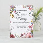 Pink Rose Waterverf Floral Weddenschap Kaart (Staand voorkant)