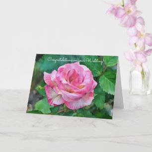 Pink Rose Wedding Gefeliciteerd Art Kaart