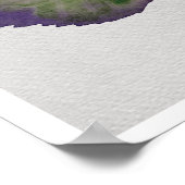 Pink Rose with Abstract Leaves Watercolor Poster (Hoek)