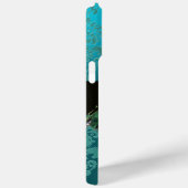 PINK ROSEBUD JEWEL, BLAUW BLAUWGROEN DAMASK GEM MO Case-Mate iPhone CASE (Achterkant / Rechts)