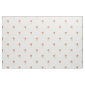 Pink Rosebud Tea Rose Flower Drawing White Stof (Fat Quarter)