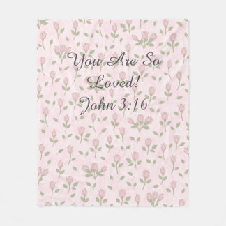 Pink Rosebud "You Are So Loved" Blanket Fleece Deken