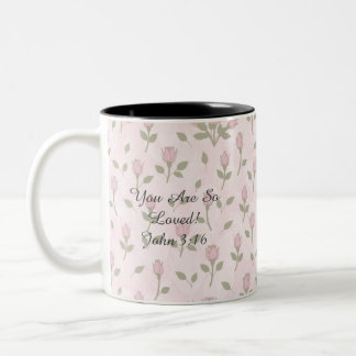 Pink Rosebuds Tweekleurige Koffiemok