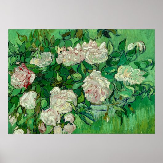 Pink Roses, 1890 by Vincent van Gogh Poster (Voorkant)