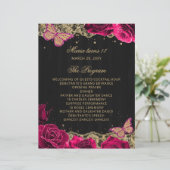 Pink Roses 18 Candles and Rozen Ceremony Programma (Staand voorkant)