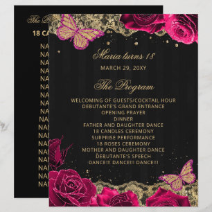 Pink Roses 18 Candles and Rozen Ceremony Programma