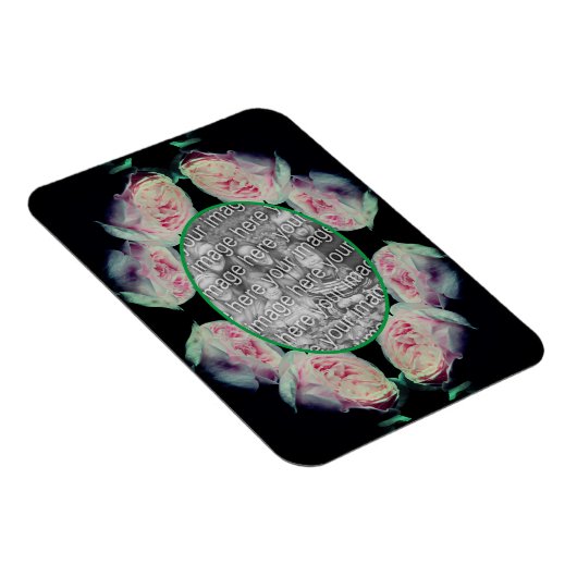 Pink Roses Abstract Lijst Uw foto toevoegen Magneet (Rechterzijde)