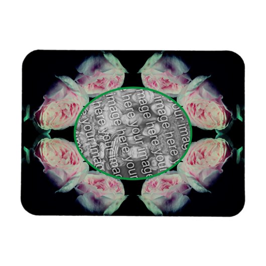 Pink Roses Abstract Lijst Uw foto toevoegen Magneet (Horizontaal)