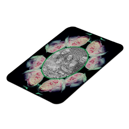 Pink Roses Abstract Lijst Uw foto toevoegen Magneet (Linkerzijde)
