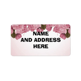 PINK ROSES ADRESETIKETTEN ETIKET