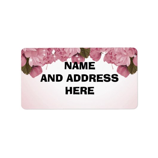 PINK ROSES ADRESETIKETTEN ETIKET (Voorkant)