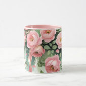 Pink Roses and Ribbons Mok (Midden)