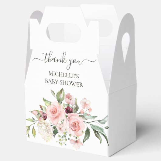 Pink Roses Baby shower Dank u Bedankdoosjes (Geopend)