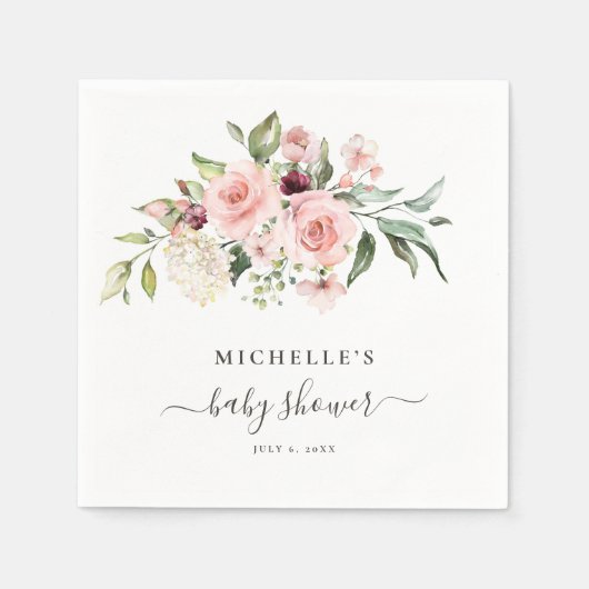 Pink Roses-Baby shower Servet (Voorkant)